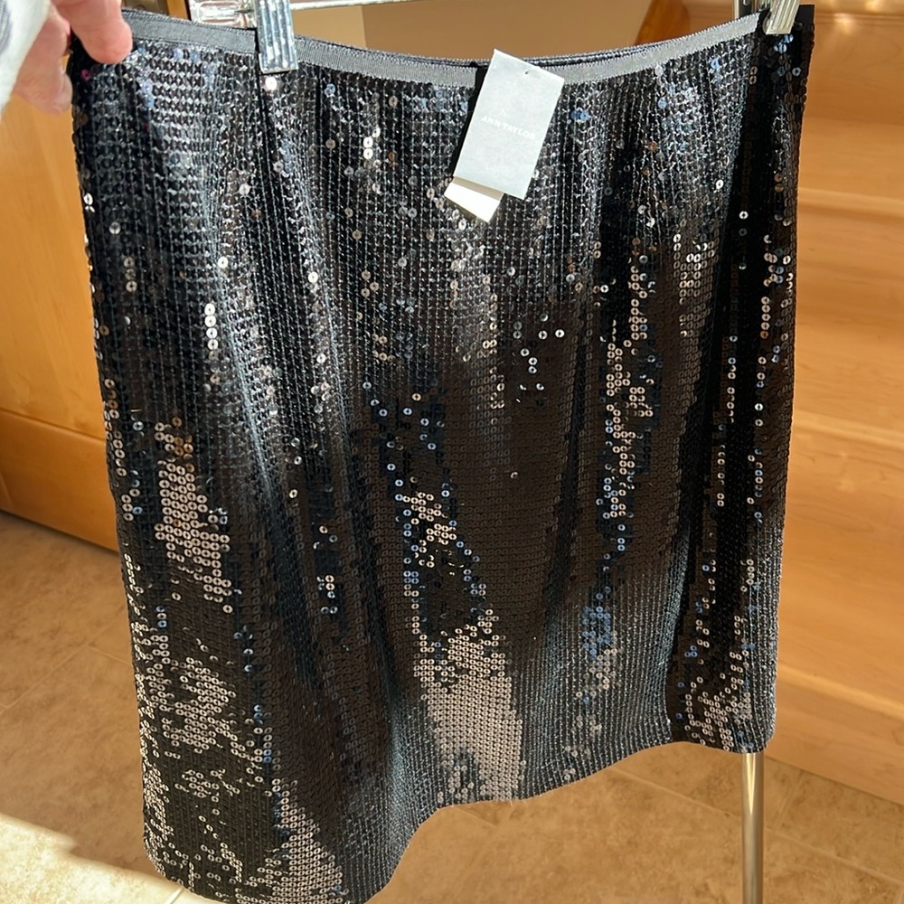 Black sequined skirt